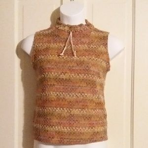 Vintage Multiclor zig zag mock neck sweater